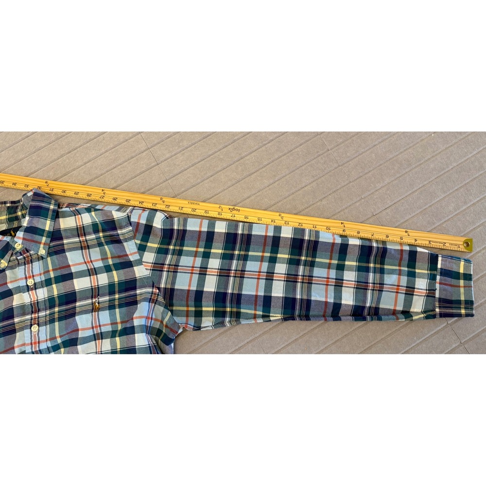 Polo Ralph Lauren Mens Slim Fit Plaid Button Down Shirt Large Blue Green Multi - Picture 8 of 11